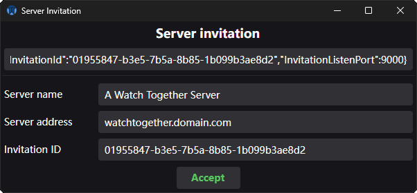 Server invitation accepting
