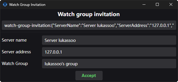 Invitation accepting